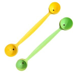 Set Of 2 Vintage Tupperware Melon Ballers 1333 Yellow & Lime Green Dual Scoop